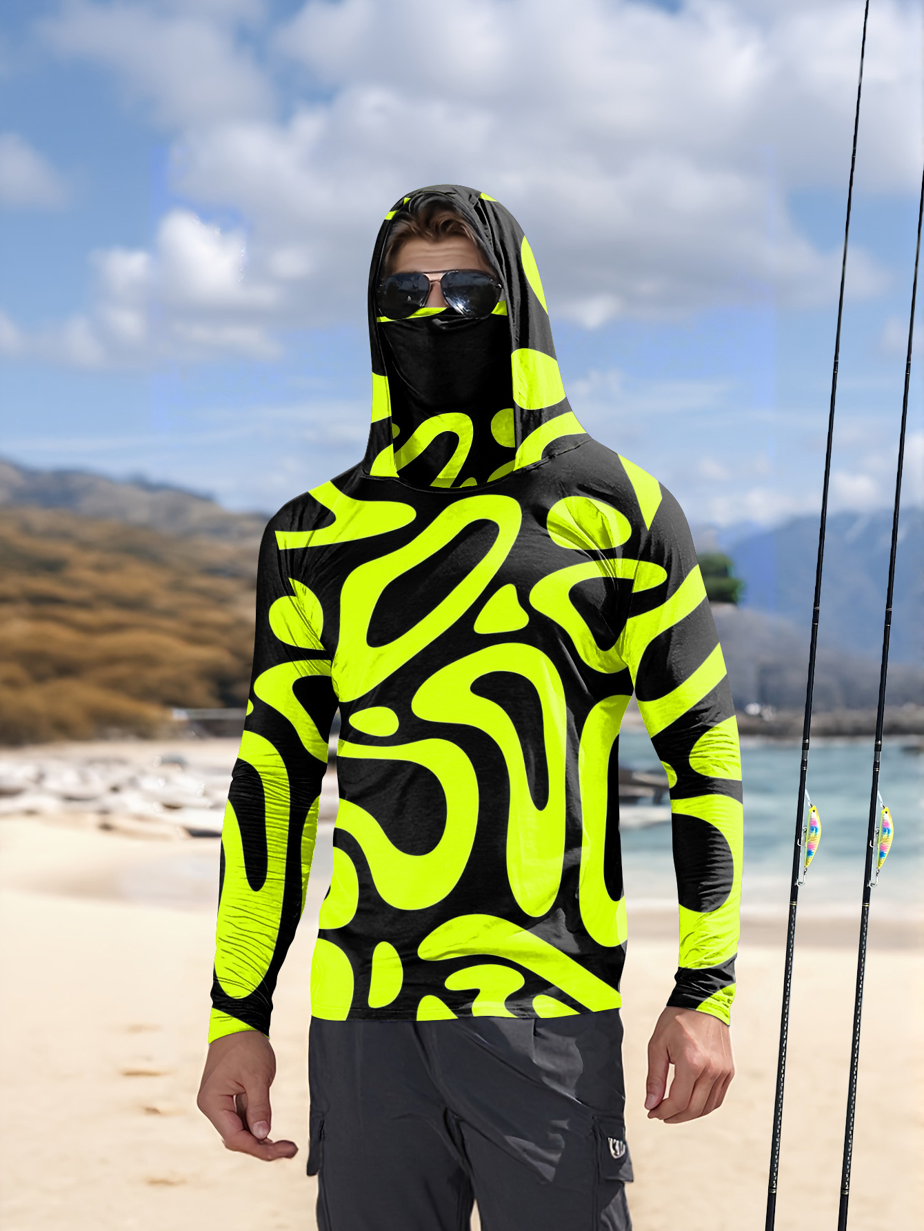 Fishing Hoodie - Męska koszula z długim rękawem, nowy